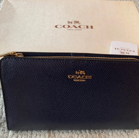 Coach wallet and removable pouch in midnight blue - Picture 2 of 4